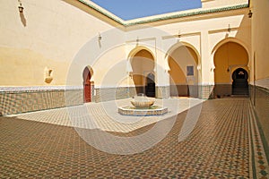 Courtyard of the mausoleum of Moulay Ismail in Meknes