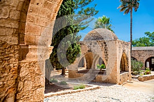 Courtyard of medieval Ayia Napa Monastery. Ayia Napa, Cyprus