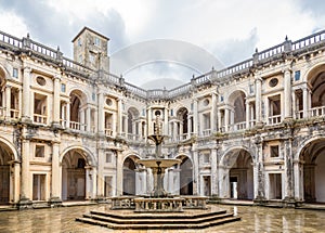 Courtyard of Monastery Convent of Christ in Tomar ,Portugal