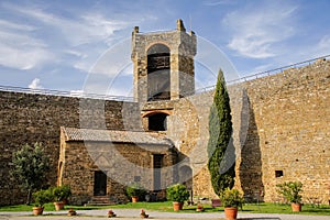 Courtyard of Montalcino Fortress in Val d`Orcia, Tuscany, Italy photo