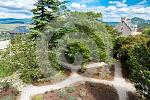 Courtyard of Museum Berenger Sauniere at rennes le chateau - Pan