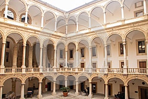 The courtyard of Normans palace at Palermo