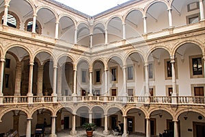 The courtyard of Normans palace at Palermo