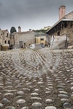 Courtyard of an old building in Thodes old town