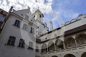 Courtyard of the Old Town Hall in Bratislava on a sunny day