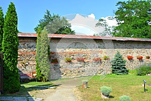 Courtyard of the orthodox Cornet Cornetu Monastery  built during the year 1666