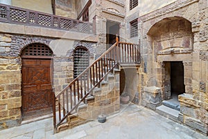 Courtyard of ottoman historic Beit El Set Waseela building, near to Al-Azhar Mosque in Darb Al-Ahmar district, Old Cairo, Egypt photo
