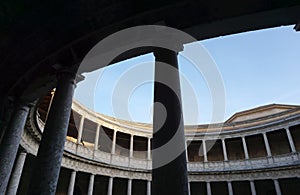 Courtyard of the Palace of Charles V at Alhambra palace, Granada