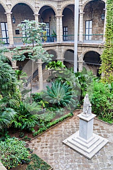 Courtyard of Palacio de los Capitanes Generales, where City Museum is located, in Old Havana, Cuba