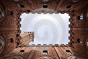 The courtyard of the Palazzo Pubblico in the center of Siena