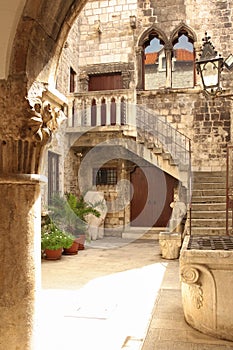 Courtyard. Papalic palace. Split. Croatia