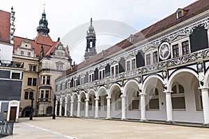 Courtyard of the Procesion Del Principe building in Dresden photo