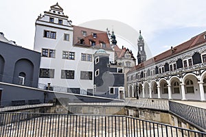 Courtyard of the Procesion Del Principe building in Dresden photo