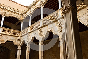 Courtyard of public library in Casa de las Conchas of Salamanca