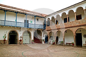 The Courtyard of the Regional History Museum or Museo Historico Regional in Cusco, Peru photo