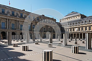 Courtyard of the Royal Palace, columns of Buren and roof of the photo