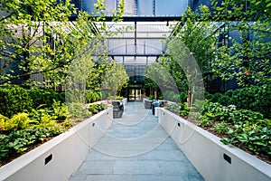 Courtyard at the Sagamore Pendry Hotel in Fells Point, Baltimore, Maryland