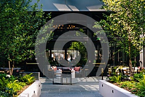 Courtyard at the Sagamore Pendry Hotel in Fells Point, Baltimore, Maryland