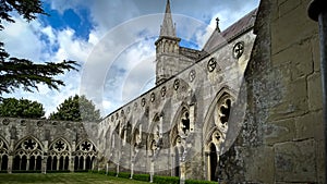 Courtyard at Salisbury Cathedral in England