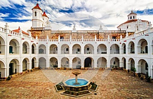 Courtyard of San Felipe de Neri monastery in Sucre