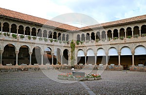 The Courtyard of Santo Domingo Convent in Qoricancha Archaeological Site, Cusco, Peru, South America