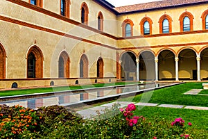 Courtyard of Sforzesco castle, Milan