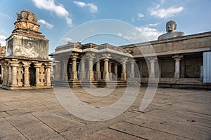 Courtyard at Shravanabelagola Jain Tirth in Karnataka, India.