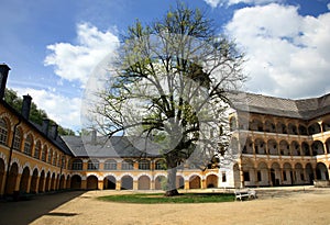 Courtyard of small castle in Velke Losiny Ã¢â‚¬â€œ Czech Republic