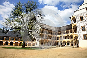 Courtyard of small castle in Velke Losiny â€“ Czech Republic