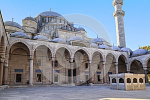 The courtyard of the Suleymaniye Mosque, Istanbul