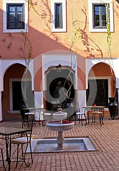 Courtyard of Traditional Riad Hotel, Marrakech