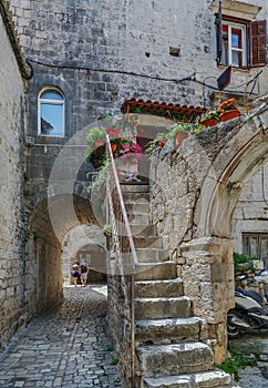 Courtyard in Trogir, Croatia