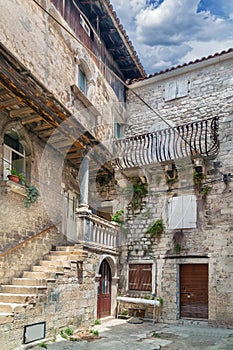 Courtyard in Trogir, Croatia