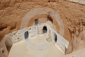Courtyard of troglodyte cave.