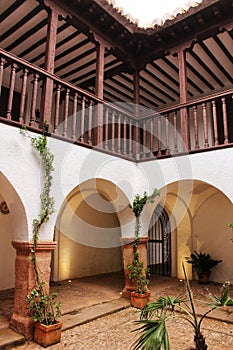 Courtyard of a typical spanish house in Castilla la Mancha, Spain photo