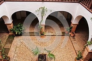 Courtyard of a typical spanish house in Castilla la Mancha, Spain photo