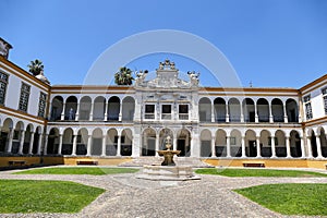 Courtyard of the University of the Holy Spirit in Evora, Portugal