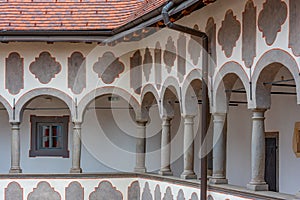 Courtyard at Veliki Tabor castle in Zagorje region of Croatia