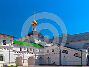 Courtyard white orthodox monastery