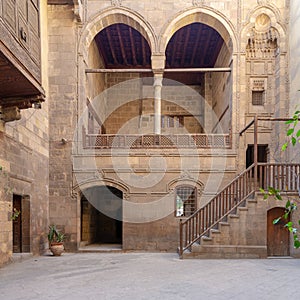 Courtyard of Zeinab Khatoun historic house, located near to Al-Azhar Mosque, Old Cairo, Egypt photo