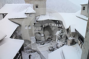 Courtyrad of Bran castle, near Brasov