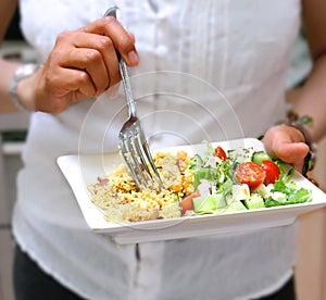 cous cous with greek salad