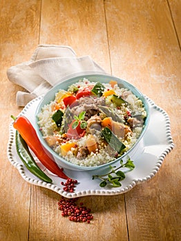 Cous cous with meat photo