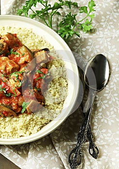 Cous cous with meat and vegetables