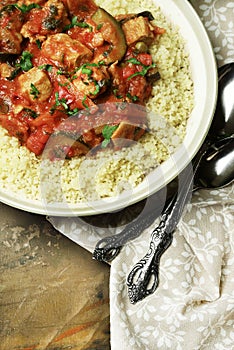 Cous cous with meat and vegetables