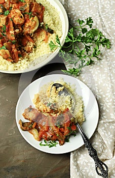 Cous cous with meat and vegetables