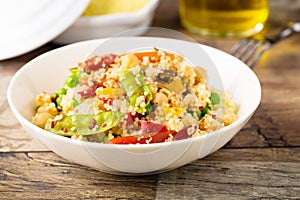 Cous cous with veggies photo