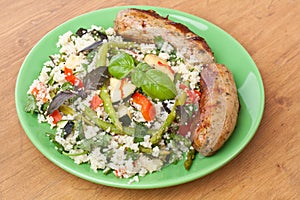Couscous with Grilled Sausages