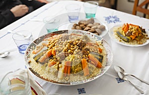 Couscous traditional moroccan food family gathering