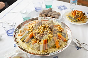 Couscous traditional moroccan food family gathering